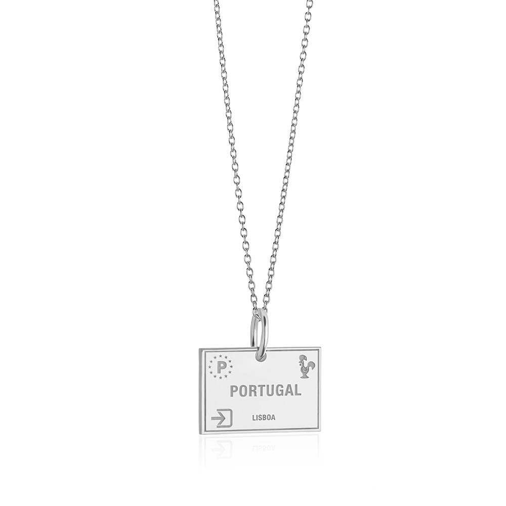 Sterling Silver Travel Charm, Portugal Passport Stamp (SHIPS JUNE) - JET SET CANDY  (1720206721082)