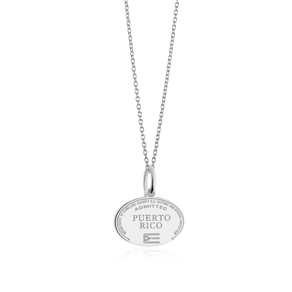 Sterling Silver Travel Charm, Puerto Rico Passport Stamp - JET SET CANDY  (1925226922042)