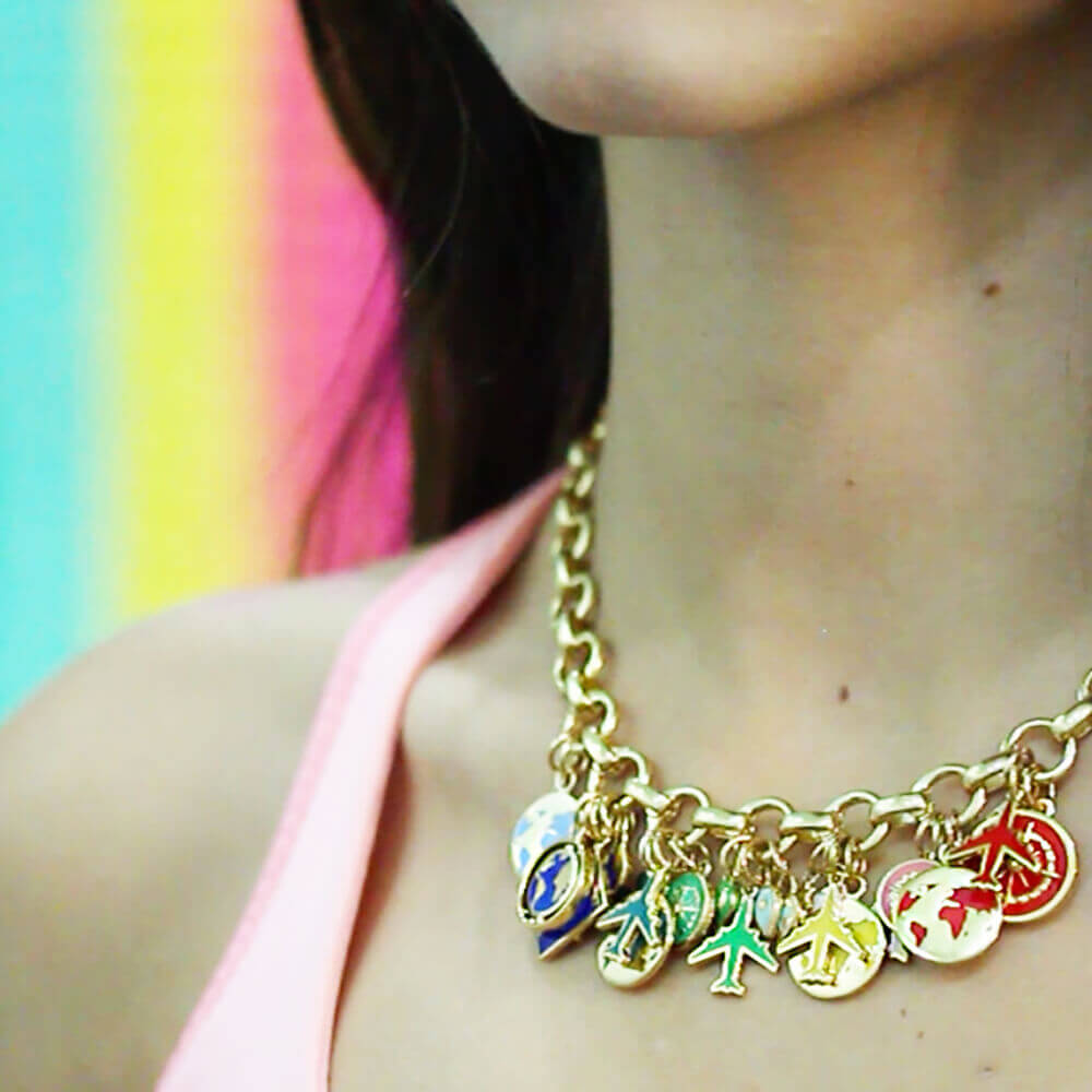 Gold Vermeil Infinity Link Charm Necklace - JET SET CANDY (6103380099256)