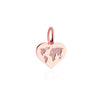 World Heart Map Charm, Rose Solid Gold Mini