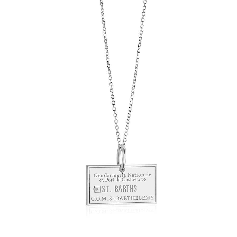 Sterling Silver Charm, Saint Barths Passport Stamp - JET SET CANDY  (1720206753850)
