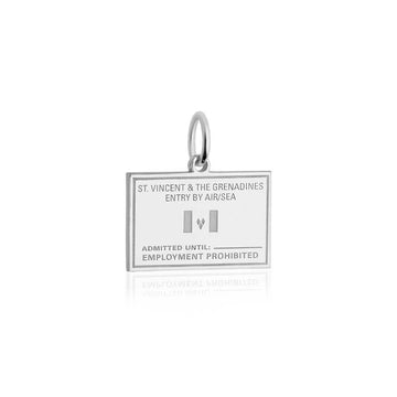 Silver Saint Vincent and the Grenadines Passport Stamp Charm