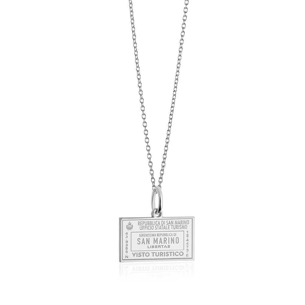 Sterling Silver Travel Charm, San Marino Passport Stamp - JET SET CANDY  (1720201347130)