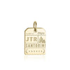 Santorini Greece JTR Luggage Tag Charm Gold