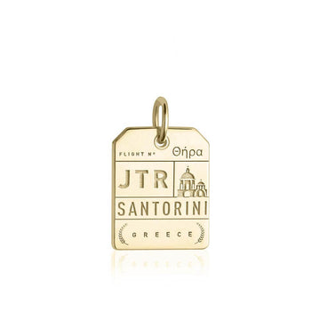 Santorini Greece JTR Luggage Tag Charm Gold
