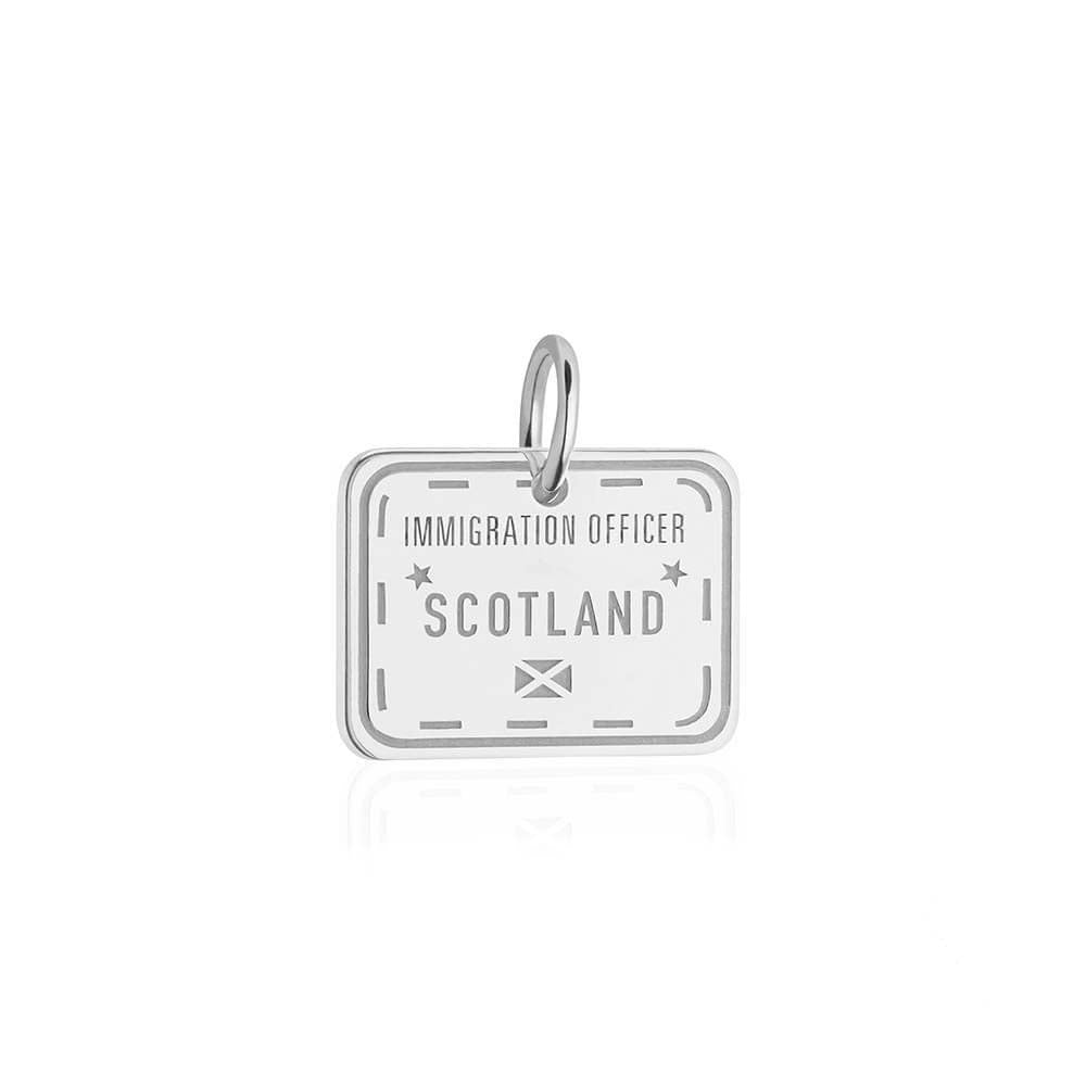 Sterling Silver Travel Charm, Scotland Passport Stamp (SHIPS JUNE) - JET SET CANDY  (1720201904186)