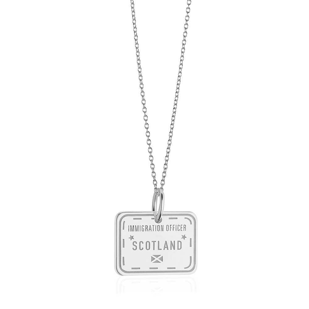 Sterling Silver Travel Charm, Scotland Passport Stamp (SHIPS JUNE) - JET SET CANDY  (1720201904186)