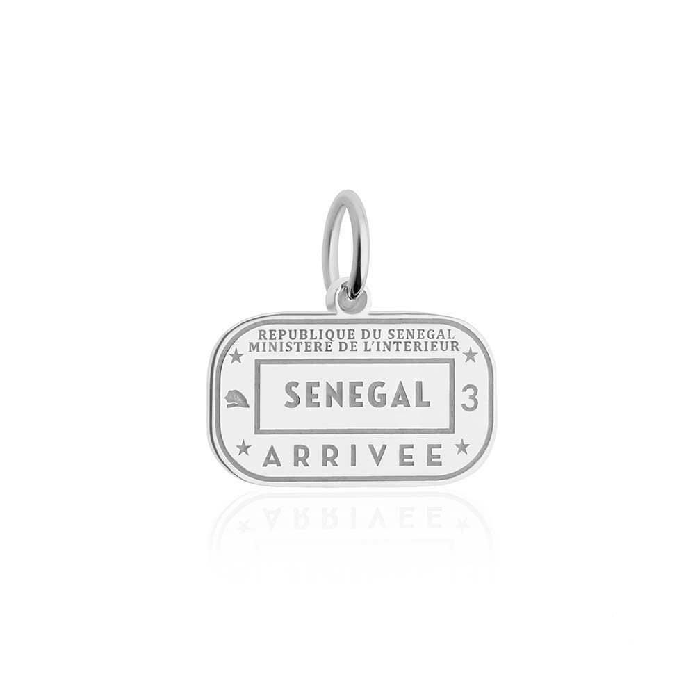 Sterling Silver Travel Charm, Senegal Passport Stamp - JET SET CANDY  (1720203903034)