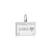 Serbia Passport Stamp Charm Silver