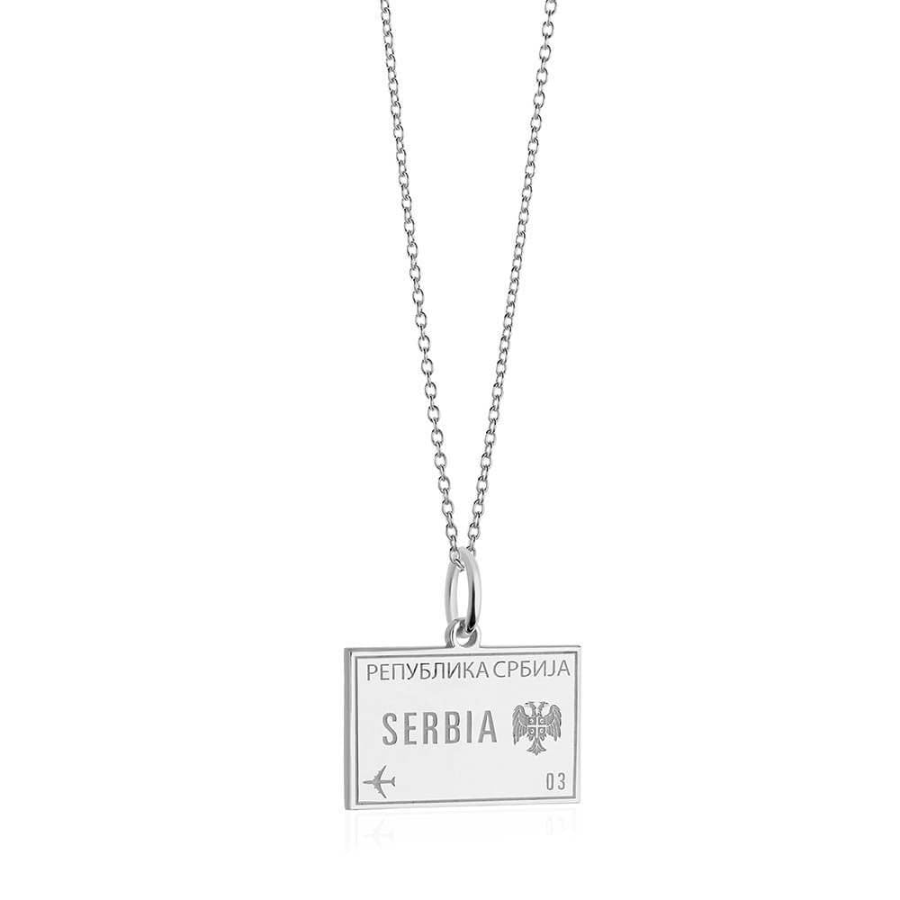 Sterling Silver Travel Charm, Serbia Passport Stamp (SHIPS JUNE) - JET SET CANDY  (1720201412666)