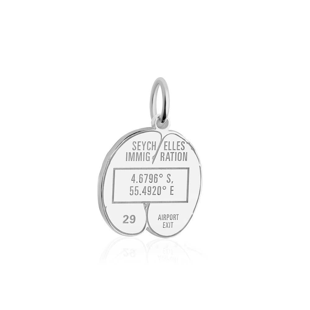 Sterling Silver Travel Charm, Seychelles Passport Stamp - JET SET CANDY  (1925227020346)