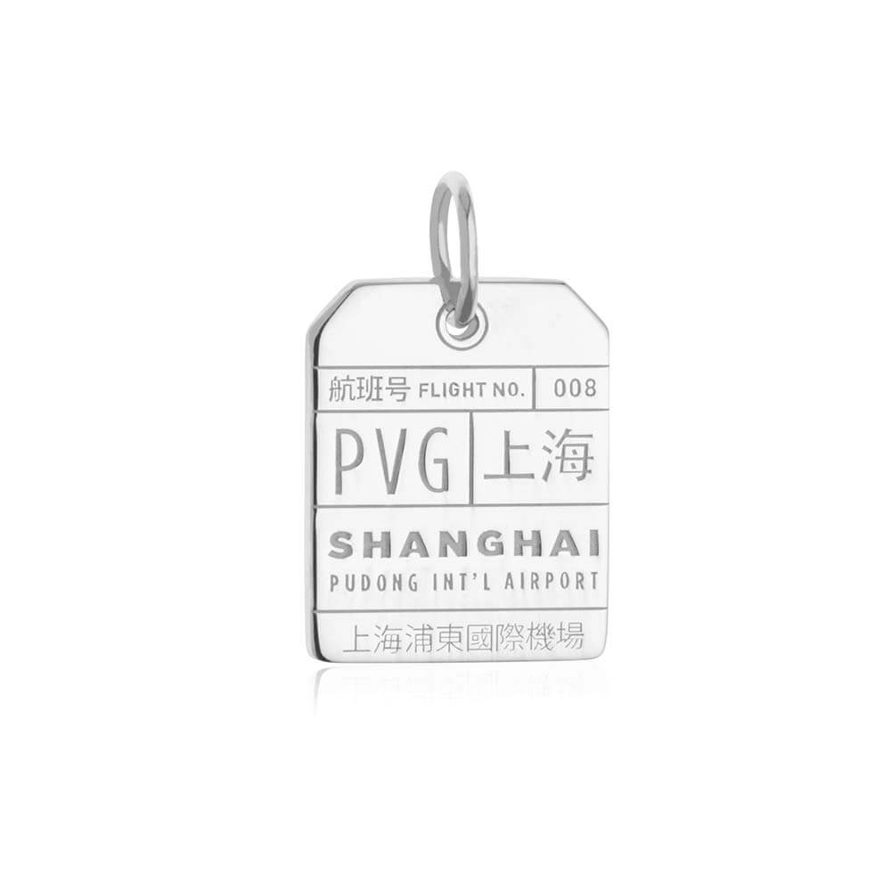 Silver China Charm, PVG Shanghai Luggage Tag - JET SET CANDY  (1720193646650)