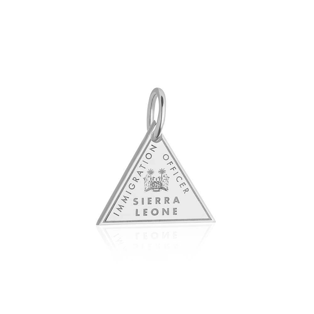 Sterling Silver Charm, Sierra Leone Passport Stamp - JET SET CANDY  (1720203968570)