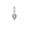 April Map Pin Charm Diamond Enamel, Silver