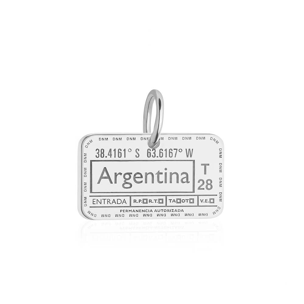 Sterling Silver Travel Charm, Argentina Passport Stamp (1720209014842)