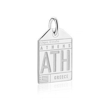 Silver Greece Charm, ATH Athens Luggage Tag