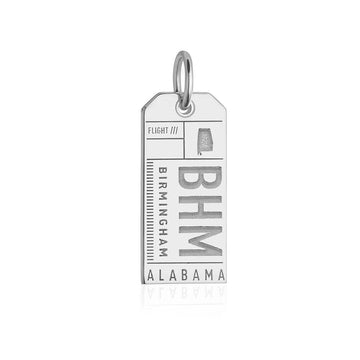 Birmingham Alabama USA BHM Luggage Tag Charm Silver