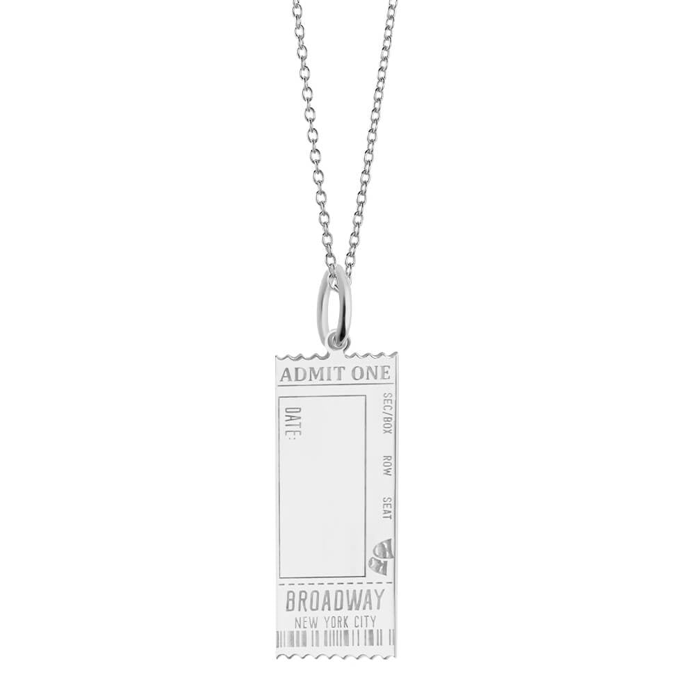 Silver Broadway Ticket Charm - JET SET CANDY (7807956484344)