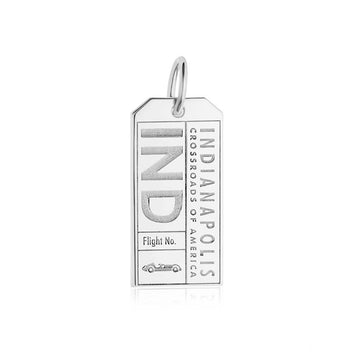 Indianapolis Indiana USA IND Luggage Tag Charm Silver