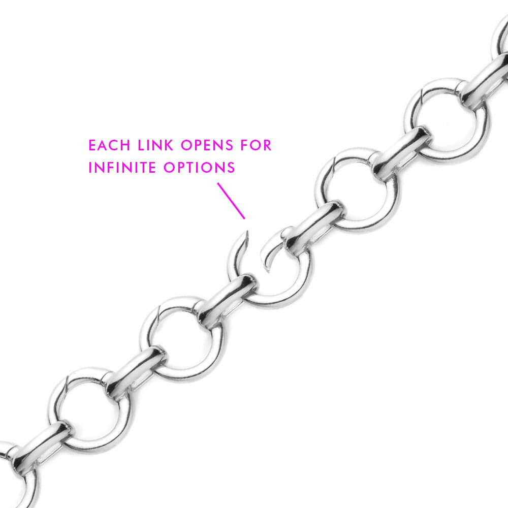 Silver Infinity Link Charm Bracelet - JET SET CANDY  (1720178180154)