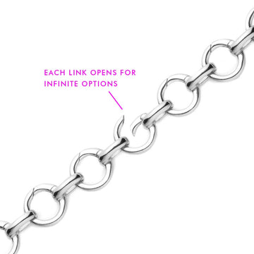 Infinity Link Charm Bracelet, Silver