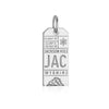 Jackson Hole Wyoming USA JAC Luggage Tag Charm Silver