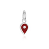 January Map Pin Charm Garnet Enamel, Silver