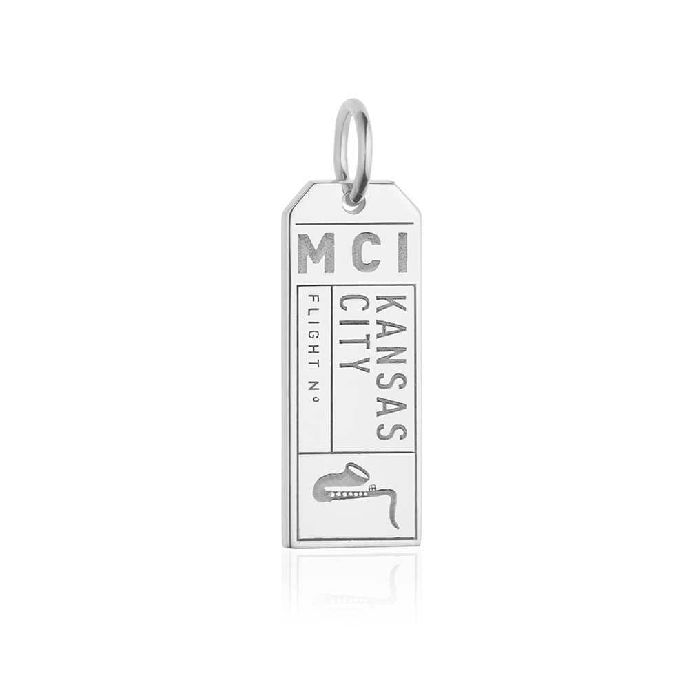 St Louis Missouri USA STL Luggage Tag Charm Silver