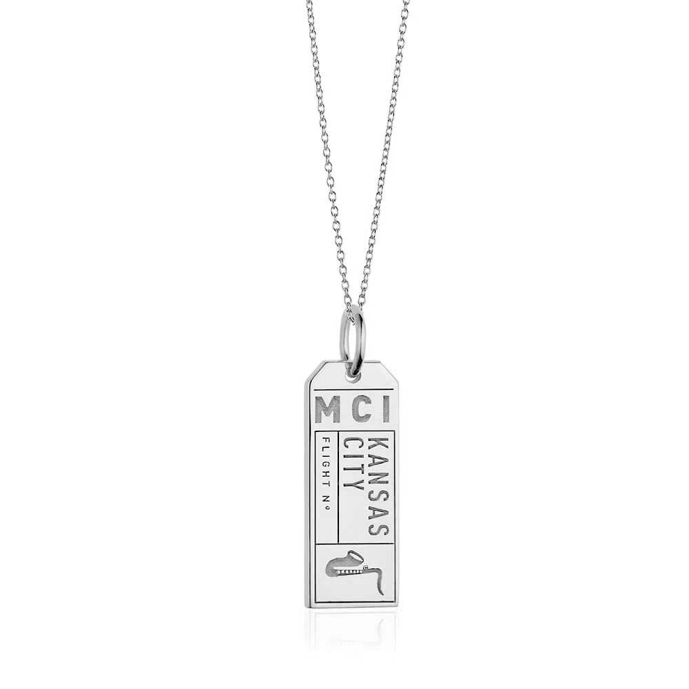 Silver Kansas City, Missouri MCI Luggage Tag Charm (SHIPS JUNE) - JET SET CANDY  (2419540197434)