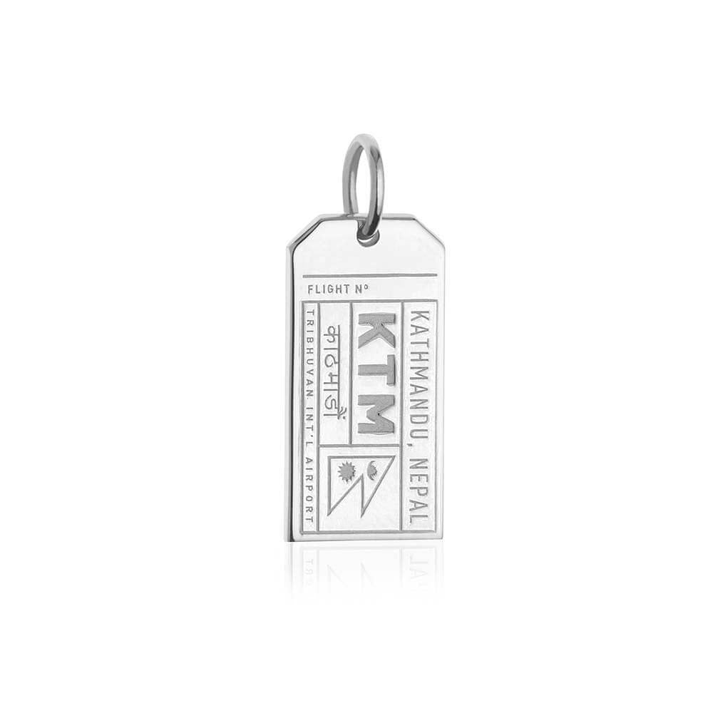 Silver Nepal Charm, KTM Kathmandu Luggage Tag - JET SET CANDY  (1720186634298)
