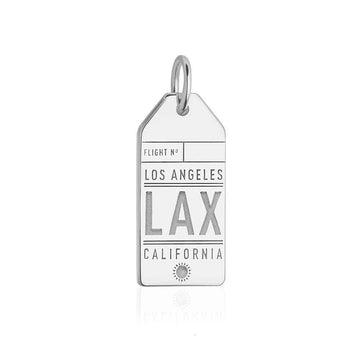 Los Angeles California USA LAX Luggage Tag Charm Silver