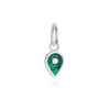 May Map Pin Charm Emerald Enamel, Silver