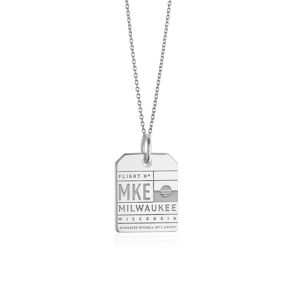 Silver Milwaukee, Wisconsin MKE Luggage Tag Charm (2419538821178)