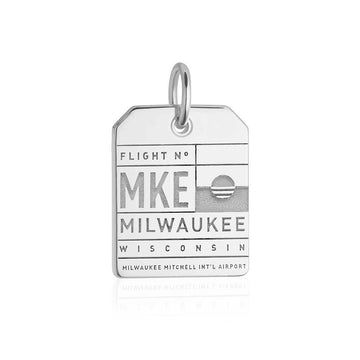 Silver Milwaukee, Wisconsin MKE Luggage Tag Charm