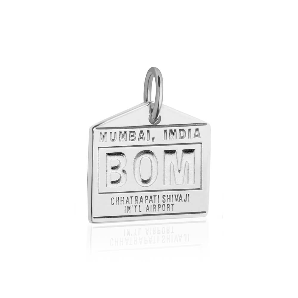 Silver India Charm, BOM Mumbai Luggage Tag (1720189222970)