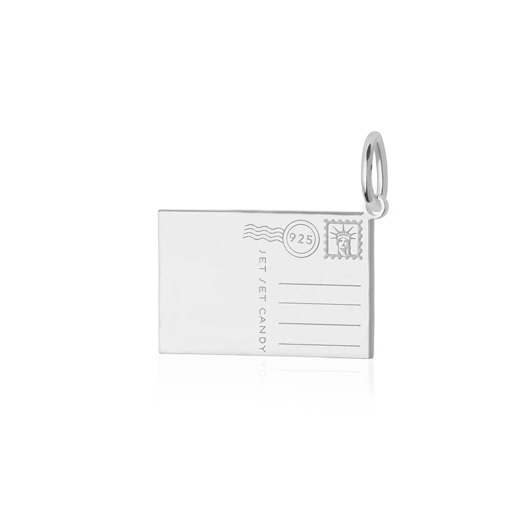 Silver New York City Customizable Postcard Charm - JET SET CANDY (7858137104632)