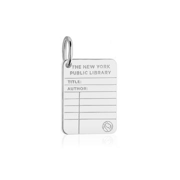 New York Public Library Card Charm Silver