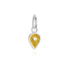 November Map Pin Charm Golden Topaz Enamel, Silver