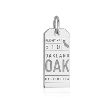 Oakland California USA OAK Luggage Tag Charm Silver