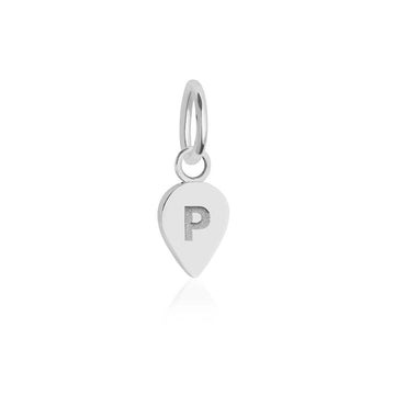 Alphabet Silver Charm, P