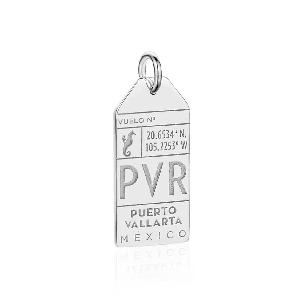 Silver Puerto Vallarta, Mexico PVR Luggage Tag charm (6606065860792)