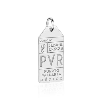 Puerto Vallarta Mexico PVR Luggage Tag Charm Silver