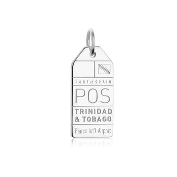 Silver Travel Charm, POS Trinidad and Tobago Luggage Tag