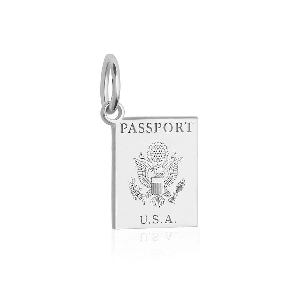 GWP-Mini Silver USA Passport Stamp Charm - JET SET CANDY  (4359351730264)