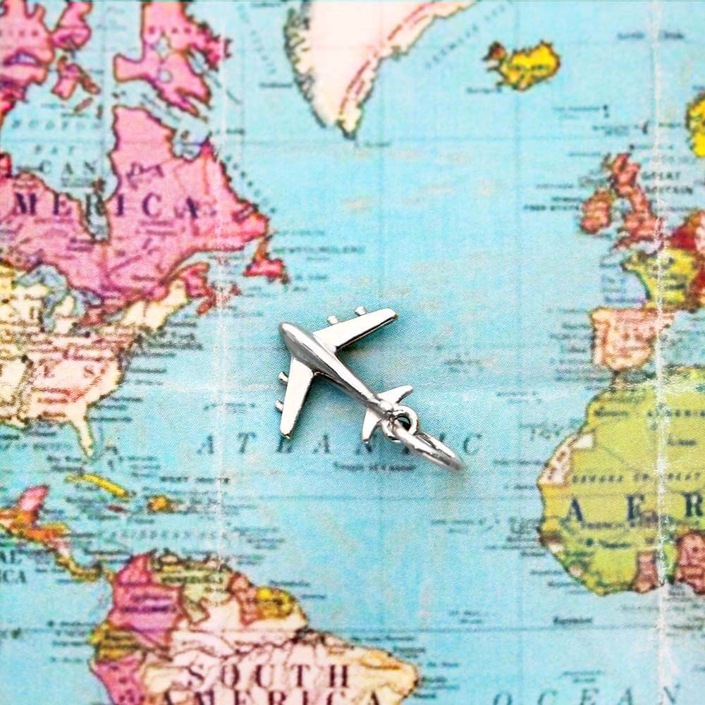 Silver Airplane Charm, Mini (SHIPS JUNE) - JET SET CANDY  (2276411965498)