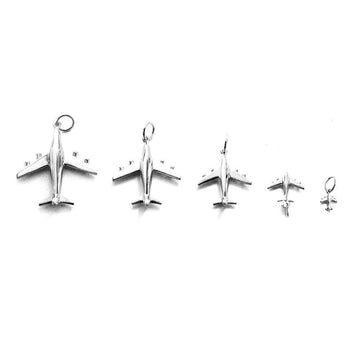 Airplane Charm Silver Large