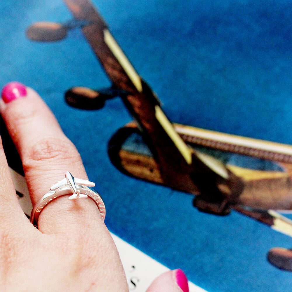 Silver Airplane Ring - JET SET CANDY  (1766917734458)