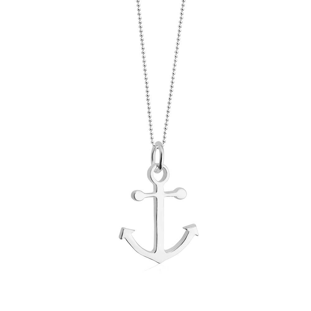 Sterling Silver Anchor Charm - JET SET CANDY  (1720177360954)