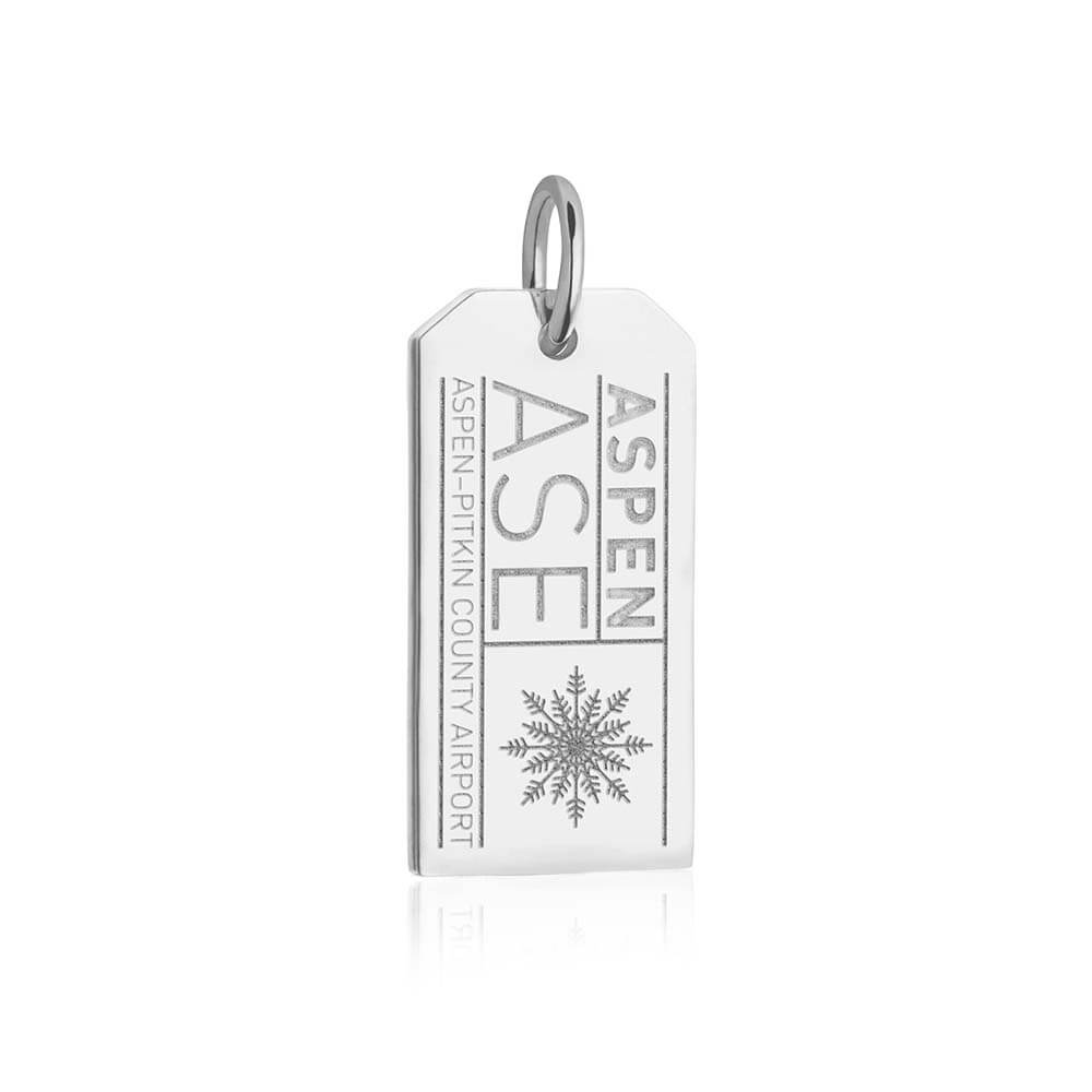 Sterling Silver Colorado Charm, ASE Aspen Luggage Tag - JET SET CANDY  (2036751007802)