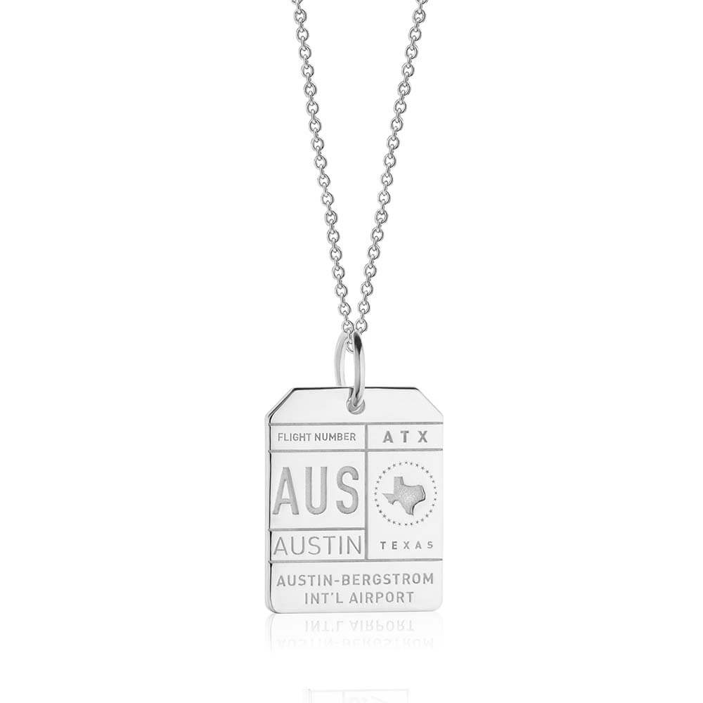 Austin Texas USA AUS Luggage Tag Charm Silver – JET SET CANDY